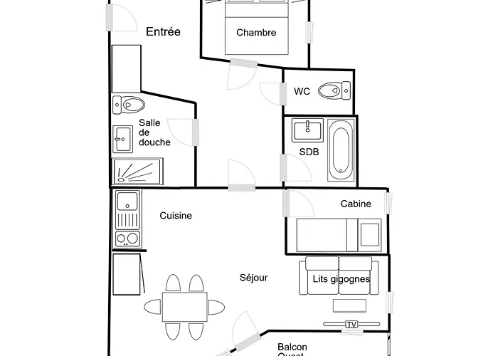 Confortable 2p+cabine, Skis Aux Pieds, Proche Commerces, 5/6 Pers - Fr-1-182a-32